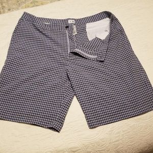 Gray/Navy checkered Adidas golf shorts
